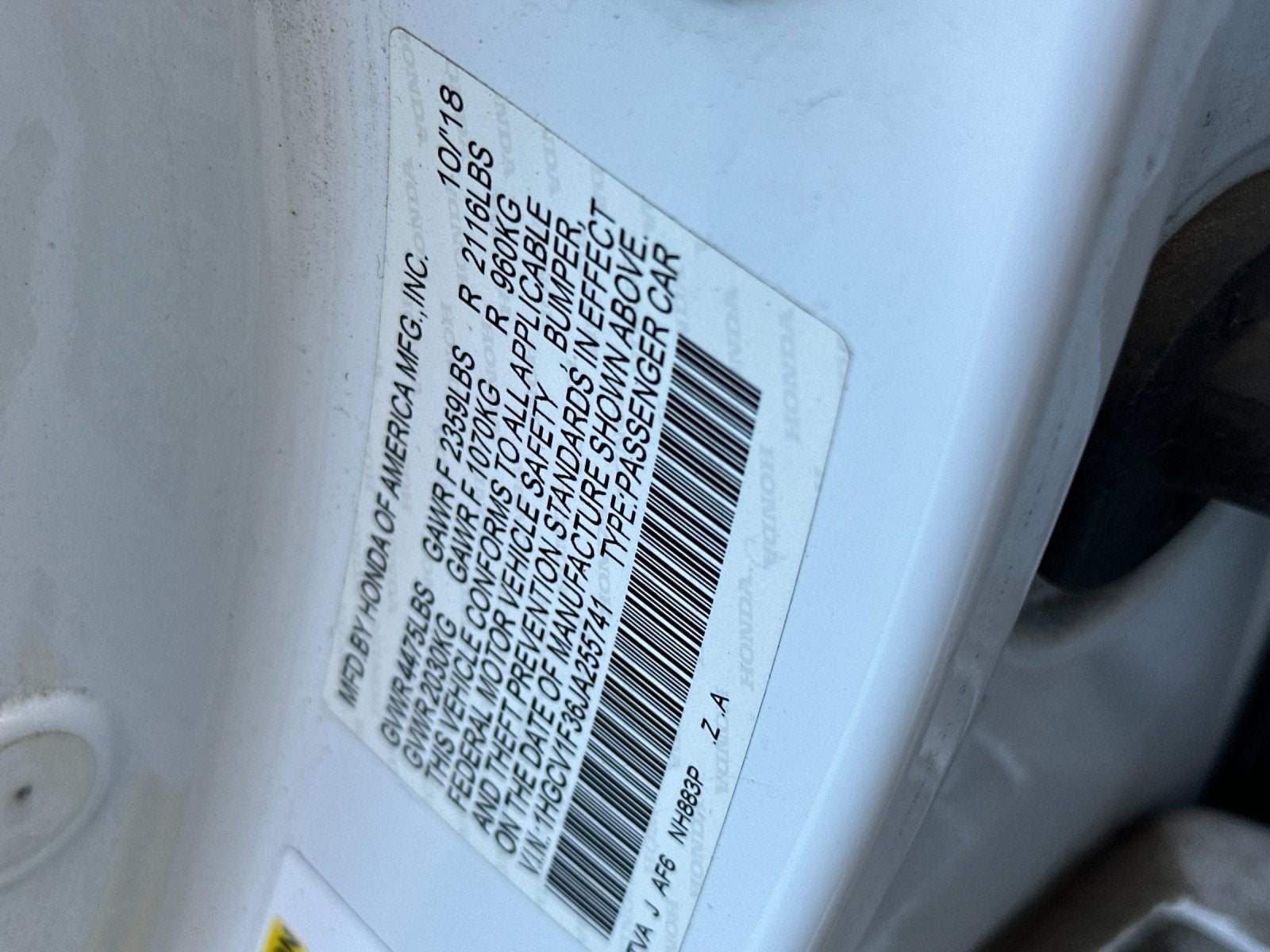 2018 Honda Accord Sedan Sport 1.5T