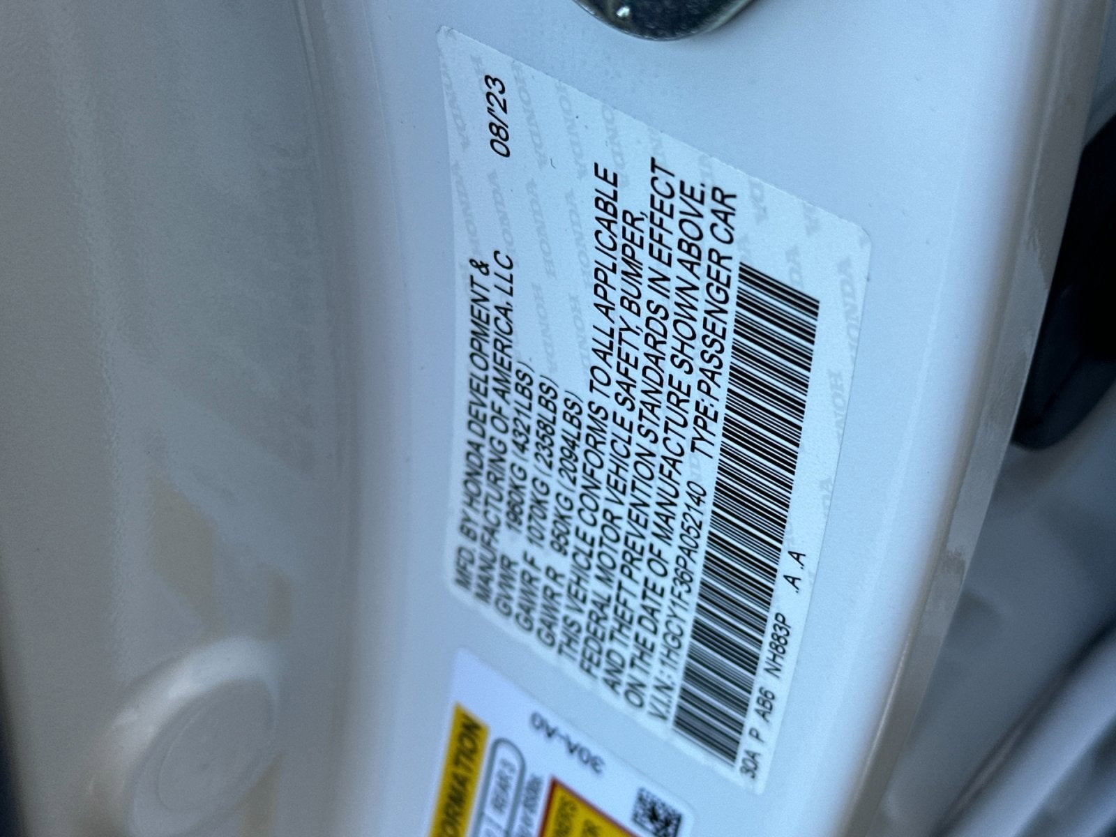 2023 Honda Accord Sedan EX